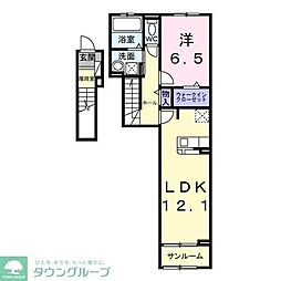 エリオス 1LDKの間取図画像