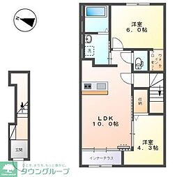 ブルースター 2LDKの間取図画像