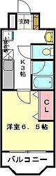 グランドールおけがわ 1Kの間取図画像