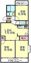ラ・セゾンプラザ 3LDKの間取図画像