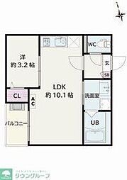 Jack higashiomiyaI 1LDKの間取図画像