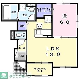ドリーム 1LDKの間取図画像
