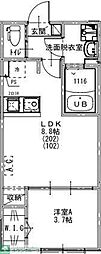 KEIAI RESIDENCE 大和田III 1LDKの間取図画像