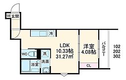 GRADUS日進町 1LDKの間取図画像