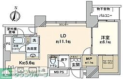 グランドミッドタワーズ大宮フォレストタワー 1LDKの間取図画像