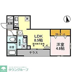 ルミリエ 1LDKの間取図画像