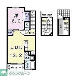 レメゾン日の出弐番館 1LDKの間取図画像