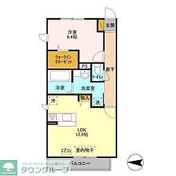 クレセント 1LDKの間取図画像