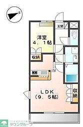 サンガーデン 1LDKの間取図画像