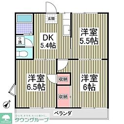 コーポ金子E棟 3Kの間取図画像