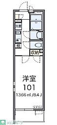 クレイノラルーチェ 1Kの間取図画像