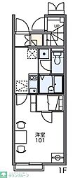 レオネクストショコラ 1Kの間取図画像