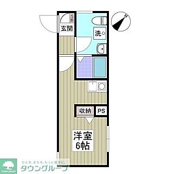 ルナール・オアシス白岡 ワンルームの間取図画像