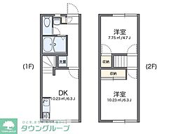 レオパレスサンパティーク 2DKの間取図画像