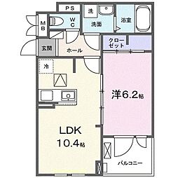マグノーリエ 1LDKの間取図画像