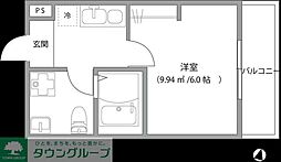 さいたま市見沼区大字蓮沼アパート 1Kの間取図画像