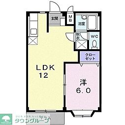 セピア蓮見 1LDKの間取図画像