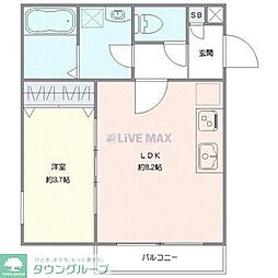 ジーメゾン東岩槻フェリシア 1LDKの間取図画像