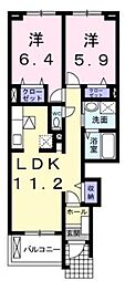 ベルプランタン 2LDKの間取図画像