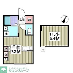 桶川市寿1丁目アパート ワンルームの間取図画像