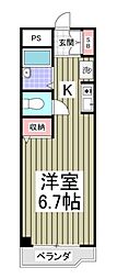 第3関根ビル 1Kの間取図画像