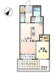 グランノワール 1LDKの間取図画像