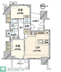 パークホームズ川越新富町アドーア 2LDKの間取図画像