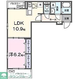 モンマルト 1LDKの間取図画像
