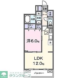 熊谷市久下1丁目アパート 1LDKの間取図画像