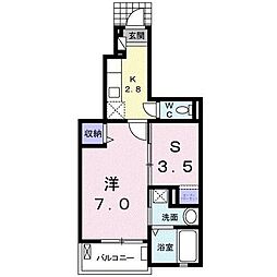 グレイスアビタシオン2 1SKの間取図画像