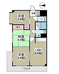 CENTURY吹上 3DKの間取図画像