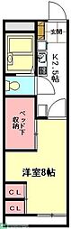レオパレスHSB見沼 1Kの間取図画像