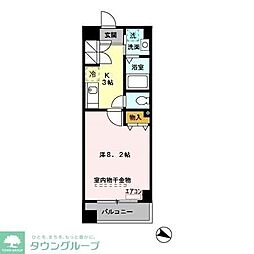 ウィスタリア 1Kの間取図画像