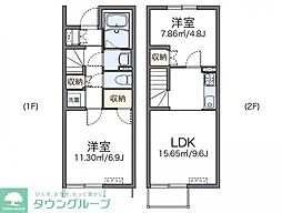 レオネクストハピネス大谷 2LDKの間取図画像