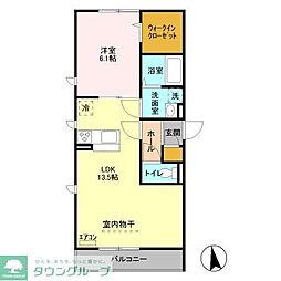 カーサコンフォルトA 1LDKの間取図画像