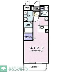 アンジュ・アビタシオン ワンルームの間取図画像
