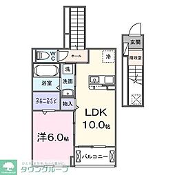 ビオレタA 1LDKの間取図画像