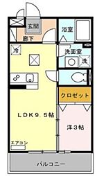ヴィラオーヤ 1LDKの間取図画像