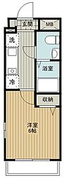 CielBleu大宮桜木町 1Kの間取図画像