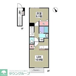 プリヴィレージュA 1Kの間取図画像