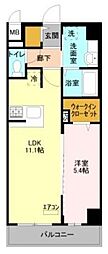 エルフローレ 1LDKの間取図画像