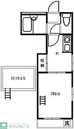 メゾンFUJI 1Kの間取図画像
