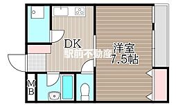 石村ビル 1DKの間取図画像