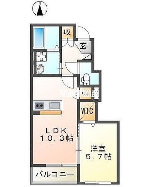 Maison K’s 102｜福岡県久留米市山川安居野1丁目(賃貸アパート1LDK・1階・43.20㎡)の写真 その2