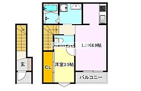 メゾングレイス上津 202 ｜ 福岡県久留米市上津町2192-1294（賃貸アパート1LDK・2階・37.26㎡） その2