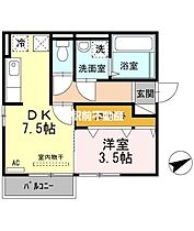 セジュールパルティノス 101 ｜ 福岡県久留米市東櫛原町1361-11（賃貸アパート1DK・1階・32.77㎡） その2