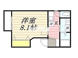リブレア宮ノ陣B 1Kの間取図画像