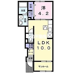 ジュネス 1LDKの間取図画像