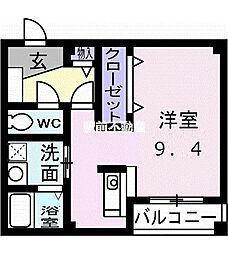 マーベラスK2 1Kの間取図画像