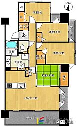 サンリヤン久留米駅前 4LDKの間取図画像